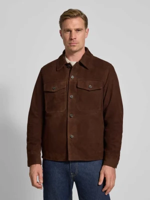 Kurtka skórzana o kroju regular fit z efektem weluru model ‘THOM SUEDE’ Selected Homme