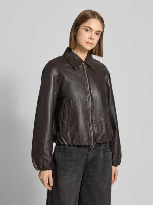 Kurtka skórzana o kroju regular fit z elastycznym pasem Marc O'Polo DENIM