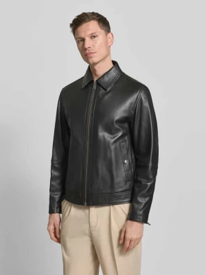 Kurtka skórzana o kroju regular fit z naturalnej owczej skóry model ‘JOGEAR’ Boss Orange