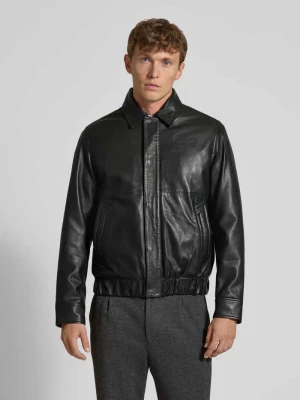 Kurtka skórzana o kroju regular fit z naturalnej owczej skóry z wykładanym kołnierzem Scotch & Soda