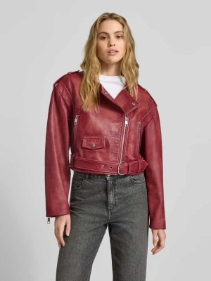 Kurtka skórzana o kroju regular fit z naturalnej skóry bawolej model ‘SADORA’ Boss Orange