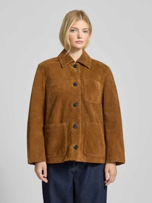 Kurtka skórzana o kroju regular fit z naturalnej skóry bydlęcej welurowej Marc O'Polo DENIM
