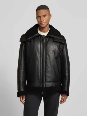 Kurtka skórzana o kroju regular fit z naturalnej skóry jagnięcej model ‘JOGLACI’ Boss Orange