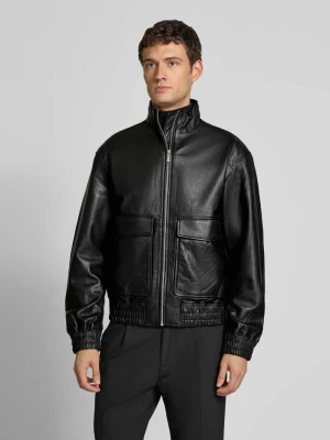 Kurtka skórzana o kroju regular fit z naturalnej skóry jagnięcej model ‘JOSEF’ Selected Homme