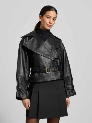 Kurtka skórzana o kroju regular fit z naturalnej skóry jagnięcej model ‘LANITTE’ HUGO