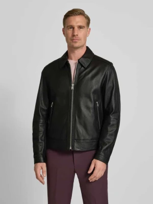 Kurtka skórzana o kroju regular fit z naturalnej skóry jagnięcej model ‘MAPSON4’ Boss
