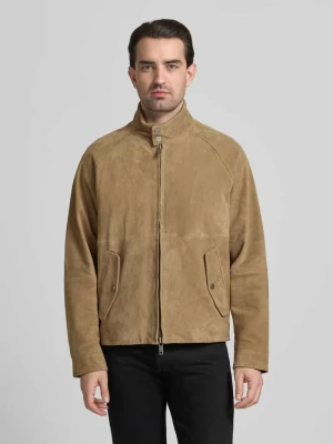 Kurtka skórzana o kroju regular fit z naturalnej skóry koziej model ‘LORIDGE’ HUGO