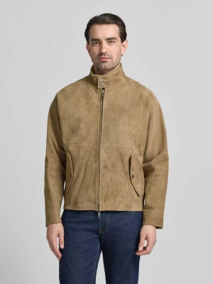 Kurtka skórzana o kroju regular fit z naturalnej skóry koziej model „LORIDGE” HUGO