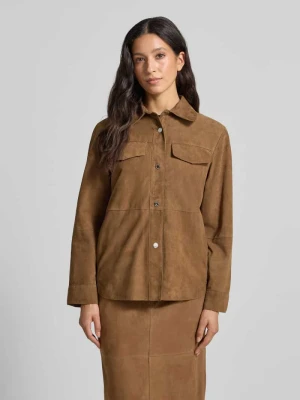Kurtka skórzana o kroju regular fit z naturalnej skóry koziej model ‘STALLO’ MAX&Co.
