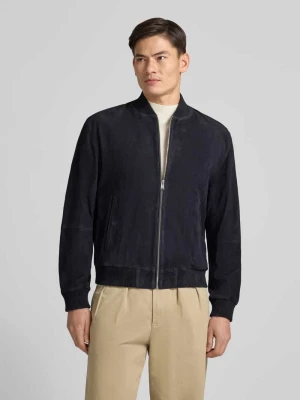 Kurtka skórzana o kroju regular fit z naturalnej skóry koziej welurowej model ‘H-MULLER’ Boss