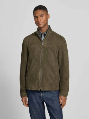 kurtka skórzana o kroju regular fit z naturalnej skóry z koziej skóry welurowej model 'JIMMY-S' Strellson