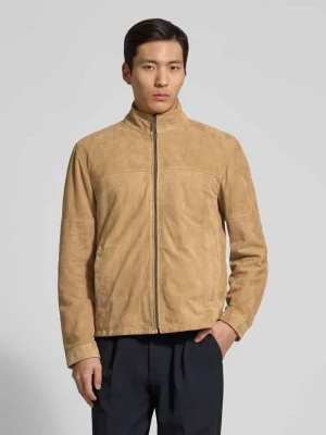 kurtka skórzana o kroju regular fit z naturalnej skóry z koziej skóry welurowej model 'JIMMY-S' Strellson