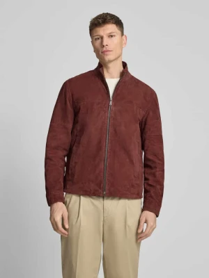 kurtka skórzana o kroju regular fit z naturalnej skóry z koziej skóry welurowej model 'JIMMY-S' Strellson