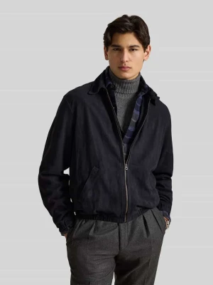 kurtka skórzana o kroju regular fit z naturalnej skóry z owczej skóry Polo Ralph Lauren Granatowy