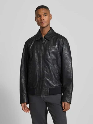 Kurtka skórzana o kroju regular fit ze wzorem na całej powierzchni model ‘JUZE_CNY’ Boss