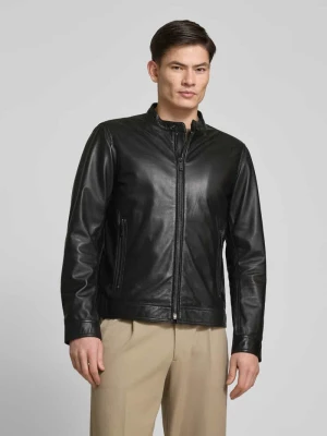 Kurtka skórzana o kroju slim fit z kieszeniami zapinanymi na zamek błyskawiczny model ‘JACE’ Strellson