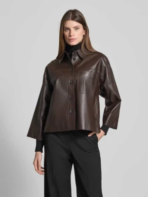Kurtka skórzana o pudełkowym kroju ze skóry jagnięcej nappa model ‘STECCA’ Weekend Max Mara