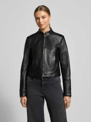 Kurtka skórzana o skróconym kroju regular fit model ‘LASARI’ HUGO