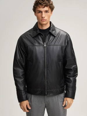 Kurtka skórzana Roger w kolorze czarnym, z pikowaniem Joop