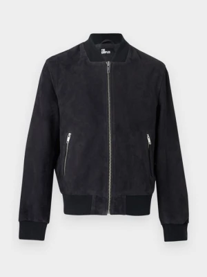 Kurtka skórzana The Kooples granatowy