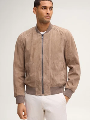Kurtka skórzana typu blouson Bokston w kolorze beżowym JOOP!