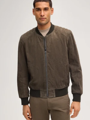 Kurtka skórzana typu blouson Bokston w kolorze oliwkowym Joop