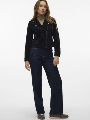 Kurtka skórzana Vero Moda czarny