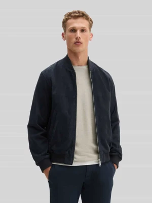 kurtka skórzana w kroju regular fit z naturalnej skóry koziej welurowej Marc O'Polo Granatowy