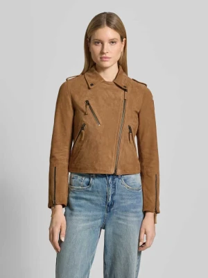 kurtka skórzana w kroju regular fit z wykładanym kołnierzem model 'Cherry' Blauer Usa