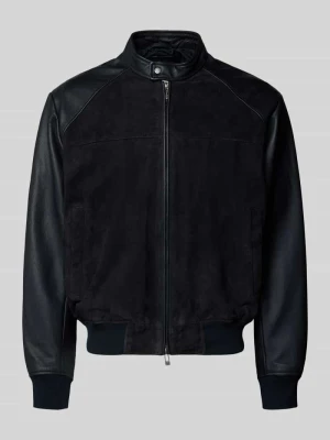 Kurtka skórzana z dwukierunkowym zamkiem błyskawicznym i kieszeniami wpuszczanymi Armani Exchange