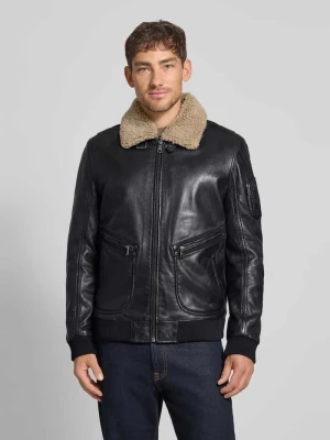 kurtka skórzana z futerko model 'STARPILOT' MAURITIUS