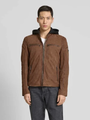 Kurtka skórzana z kapturem model ‘Jalon’ MAURITIUS