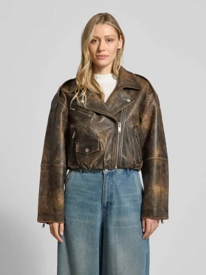 Kurtka skórzana z kieszeniami na zamek model 'diana' Gestuz