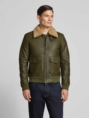 Kurtka skórzana z kieszeniami z patką model ‘CHEITON’ Blauer USA