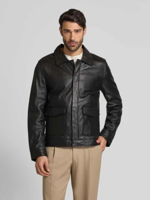 Kurtka skórzana z kieszeniami z patką model ‘Parvis’ gipsy