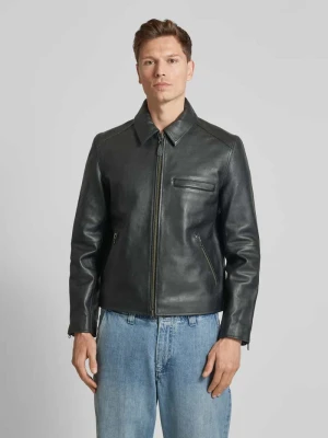 Kurtka skórzana z kieszeniami zapinanymi na zamek błyskawiczny model ‘CLIFF’ Samsøe Samsøe