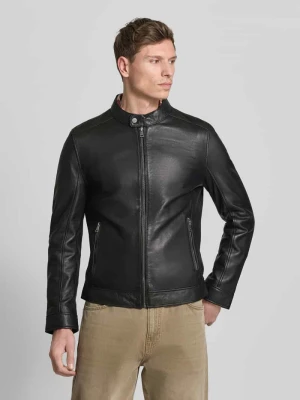 Kurtka skórzana z kieszeniami zapinanymi na zamek błyskawiczny model ‘JORK’ MAURITIUS