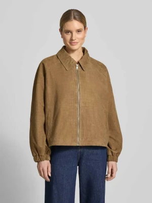 kurtka skórzana z koziej skóry welurowej z wpuszczanymi kieszeniami model 'estelle' Gestuz