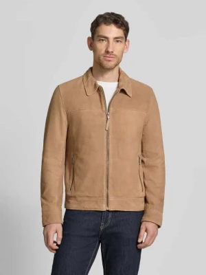 kurtka skórzana z owczego nubuku z zamkiem błyskawicznym model 'TRIVEN' MAURITIUS