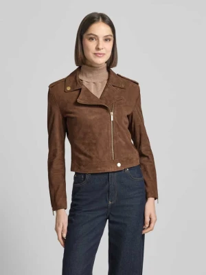 kurtka skórzana z wykładanym kołnierzem i zamkiem błyskawicznym Armani Exchange