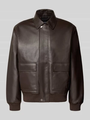 Kurtka skórzana z wykładanym kołnierzem model 'Arizona Jacket' Carhartt WIP Czekoladowy