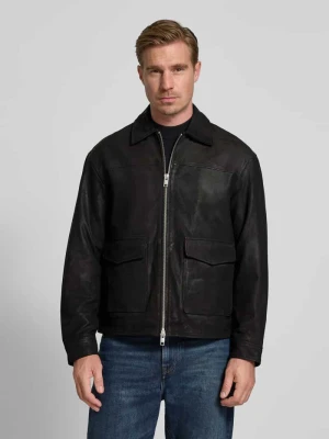 Kurtka skórzana z zamkiem błyskawicznym dwustronnym model ‘LEWIS’ Jack & Jones Premium