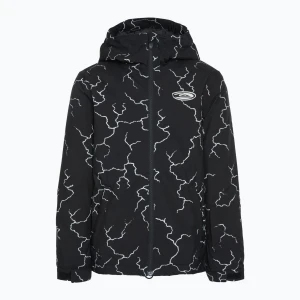 Kurtka snowboardowa dziecięca Quiksilver High In The Hood Printed high energy black reflective