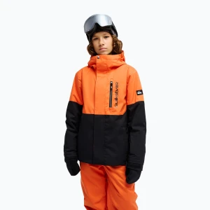 Kurtka snowboardowa dziecięca Quiksilver Titano vermillon Pomarańczowy