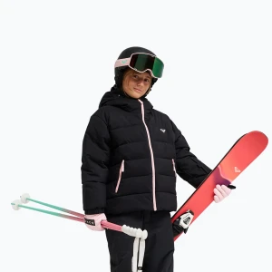 Kurtka snowboardowa dziecięca ROXY Snowyhill Puffy true black