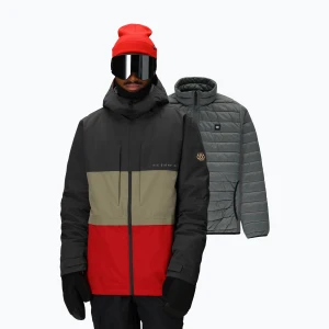 Kurtka snowboardowa męska 686 Smarty 3IN1 Form charcoal colorblock