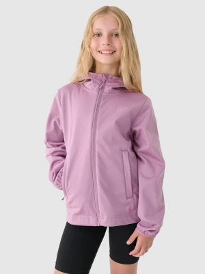 Kurtka softshell wiatroodporna membrana NeoDry 5000 dziewczęca - różowa 4F