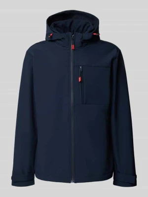 Kurtka softshell z kieszenią na piersi i patkami na rękawach jack & jones