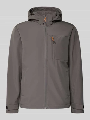 Kurtka softshell z kieszenią na piersi i patkami na rękawach jack & jones