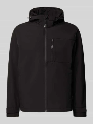 Kurtka softshell z kieszenią na piersi i patkami na rękawach jack & jones